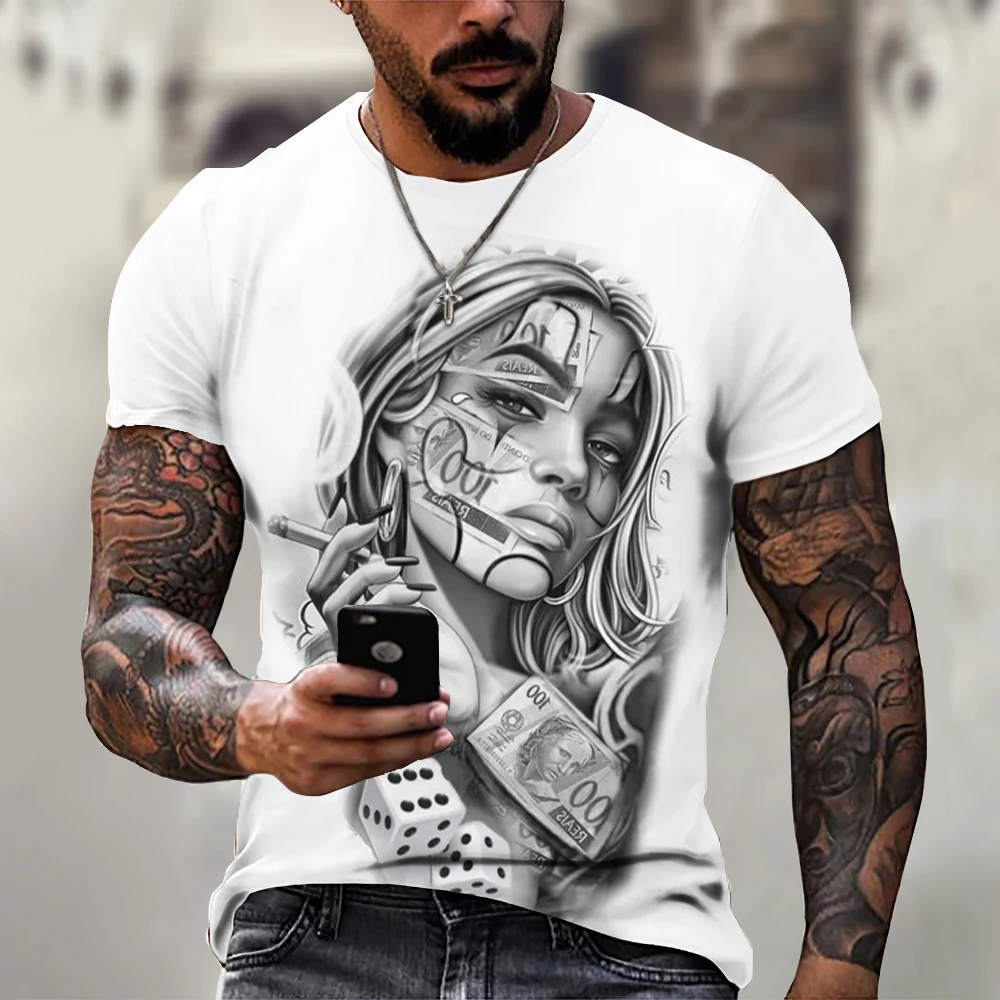 Top Trends: Summer T-shirt For Man Cartoon Sketch Pattern Printing New Men's Top Everyday Casual Wear Oversized T-shirt Senior Men' Clothing Shoppable Styles