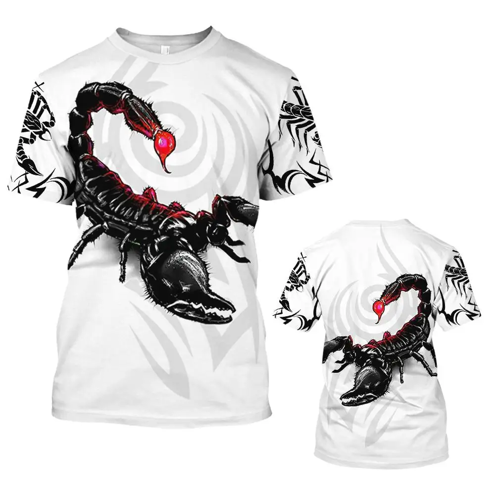 Top Trends: Animal Men's T Shirt Summer Short Sleeve Scorpion 3D Print Funny T-Shirts Fashion Casual Male Sportshirt Oversized Mens Clothing Shoppable Styles