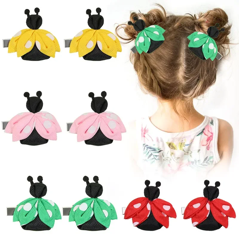 Top Trends: Oaoleer 2Pcs / set Kawaii Ladybug Hair Clips For Baby Girls Cartoon Animal Hairpins Child Barrettes Kids Headwear Hair Accessories Shoppable Styles