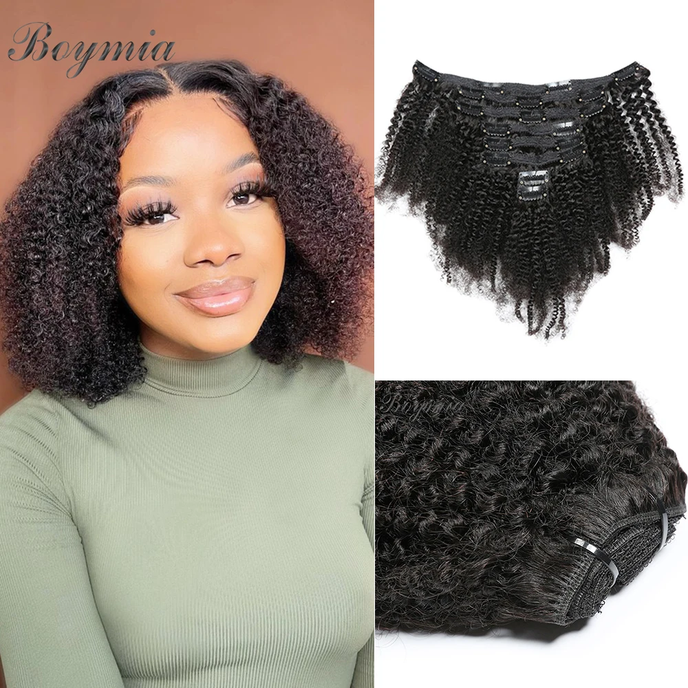 Top Trends: Afro Kinky Curly Clip Ins Hair Extension Human Hair Mongolian Kinky Curly Human Hair Clip Ins Extension For Black 120G Full Head Shoppable Styles