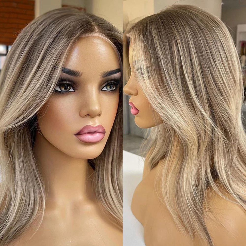 Top Trends: Ombre Short Ash Blonde Lace Front Wig Human Hair HD Transparent Lace Bob Wigs 360 Lace Frontal Wig Brazilian Wigs For Women T Pa Shoppable Styles