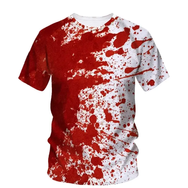 Top Trends: Men's Summer Halloween Horror Blood T-Shirt Fashion 3d Printing Creative Advanced Personality Plus Size O Collar Short Sleeve Shoppable Styles