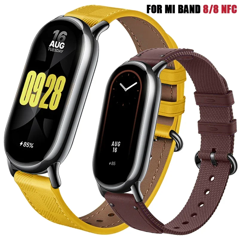 Top Trends: Original Strap For Xiaomi Mi Band 8 Bracelet Fashion Leather Replacement Wristband Miband 8 NFC Correa Mi Band 8 Canvas Straps Shoppable Styles