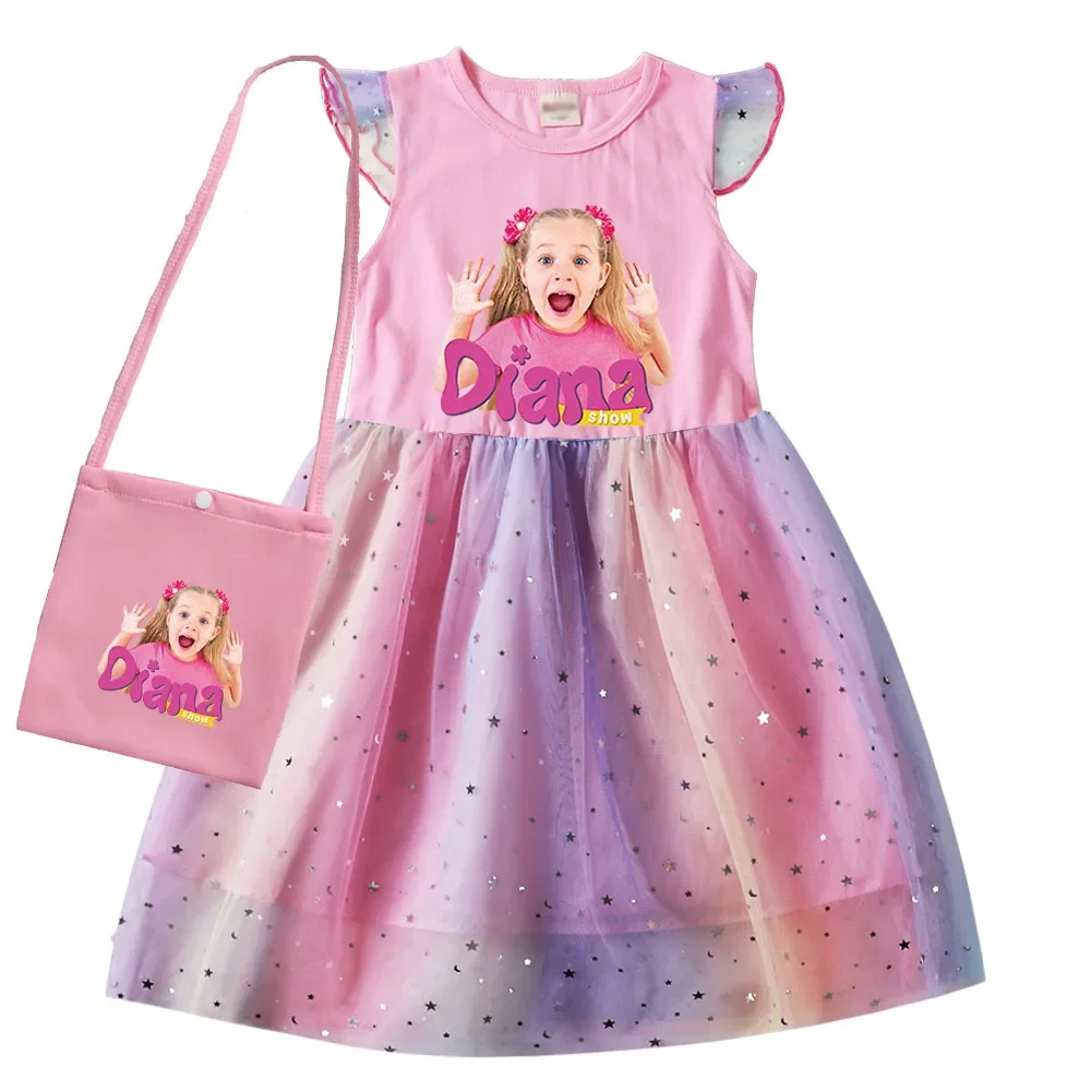 Top Trends: Diana And Roma Dress For Girls Princess Princess Costumes Children Birthday Halloween Party Vestidos Kids Short Sleeve Dresses Shoppable Styles