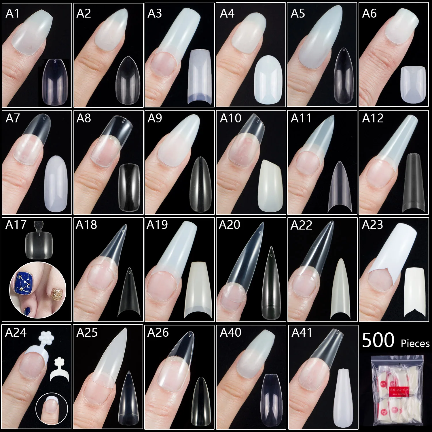 Top Trends: 500 Pieces Of Ballerina Stiletto Coffin Rounded Square False Nail Tips Manicure Fake Nail Tips Long False Nails Short Nail Tips Shoppable Styles