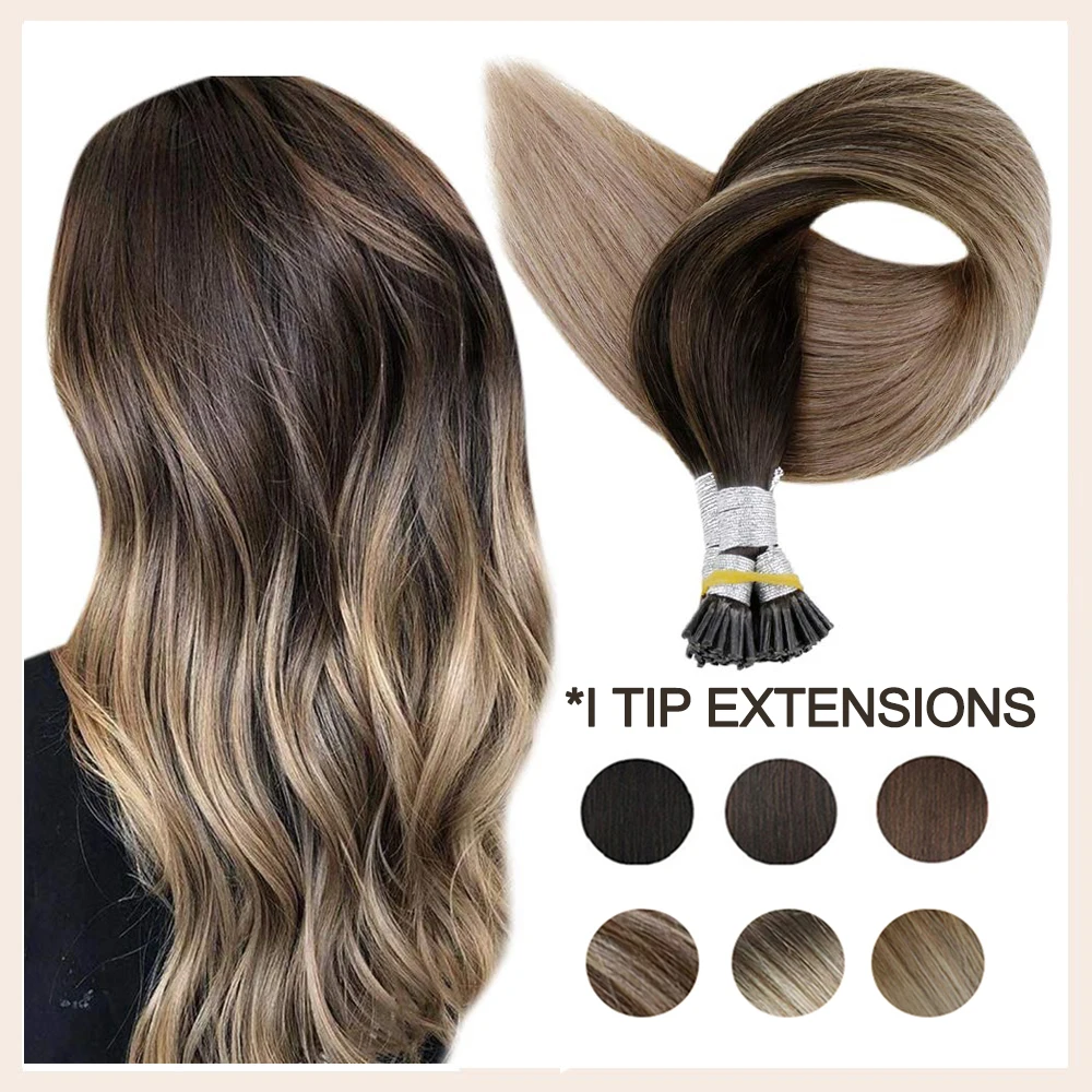 Top Trends: Full Shine I Tip Hair Extensions 50 Grams Stick Nail Tip Keratin Remy Human Hair Pre Bonded Soft Straight Hair For Women Shoppable Styles