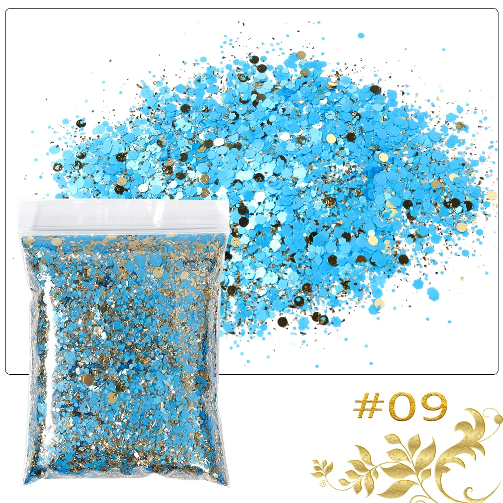 Top Trends: 50g / bag Holographic Chunky Glitter Princess Series Gold Cosmetic Craft Glitter For Epoxy Resin Nail Sequins Iridescent Flakes Shoppable Styles - Image 4