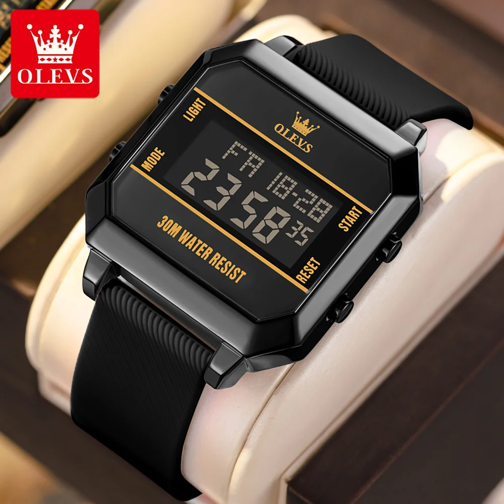 Top Trends: OLEVS Brand Electronics Watches For Men Silicone Strap Waterproof Digital Watch Luminous Chronograph Alarm Men's Sports Watch Shoppable Styles