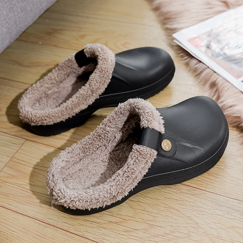 Top Trends: YRZL Men Women Slippers Waterproof EVA Warm Furry Wrapped Slippers Indoor Home Cotton Shoes Fur Slides Plush Winter Slippers Shoppable Styles - Image 2