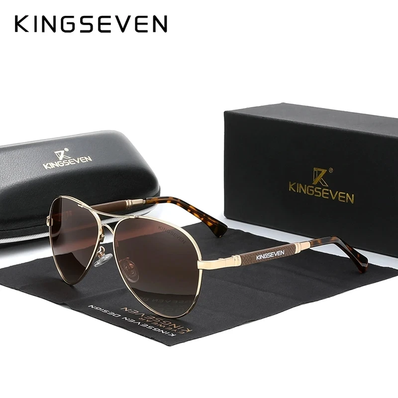 Top Trends: KINGSEVEN 2023 New Trend Quality Titanium Alloy Men&#039;s Sunglasses Polarized Sun Glasses Women Pilot Mirror Eyewear Oculos De Sol Shoppable Styles