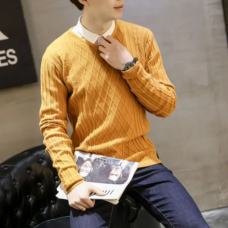 Top Trends: Fashion V-Neck Knitted Loose All-match Sweaters Men&#039;s Clothing 2023 Autumn Winter Oversized Casual Pullovers Korean Tops Shoppable Styles