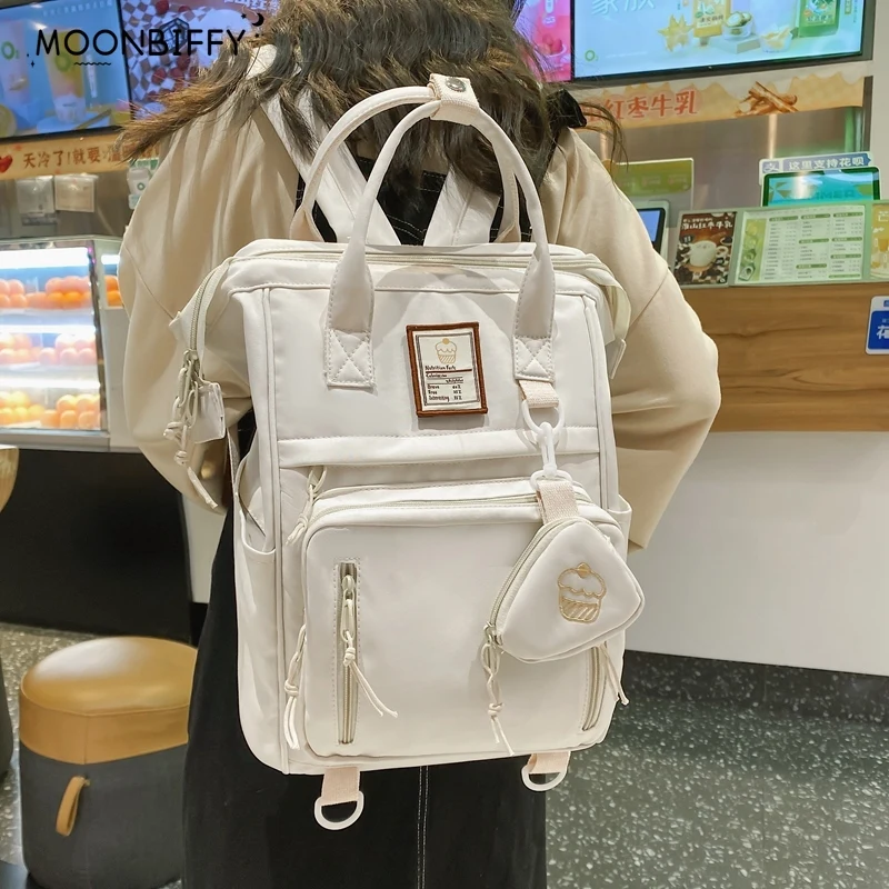 Top Trends: Double Zipper Multifunction Women Backpack School Bags Teenage Girls Student Shoulder Bag Laptop Backpack Cute Mochila Shoppable Styles