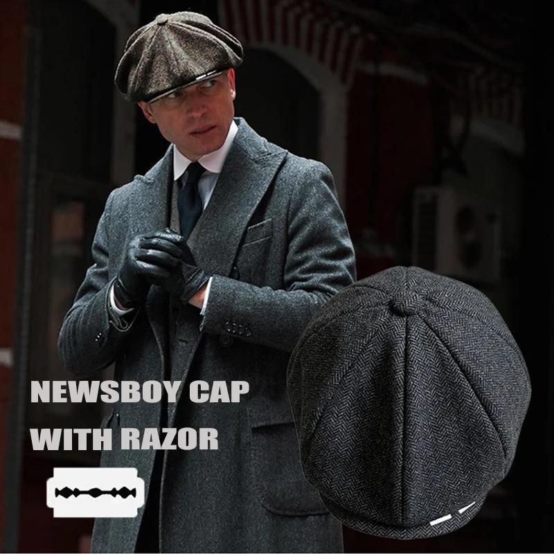 Top Trends: Vintage Men&#039;s Newsboy Cap With Blades Peaky Blinders Women Men Berets Classic Woolen Octagonal Caps Casual Gatsby Flat Hat NZ297 Shoppable Styles