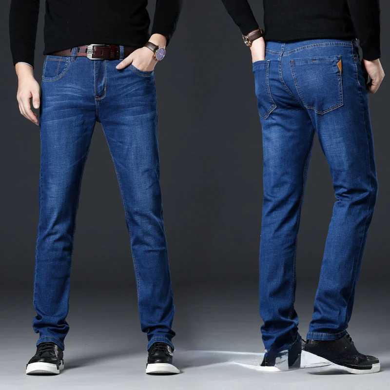 Top Trends: Fashion Winter Jeans Casual Business Stretch Classic Work Long Pants Trousers Male Clothing Shoppable Styles