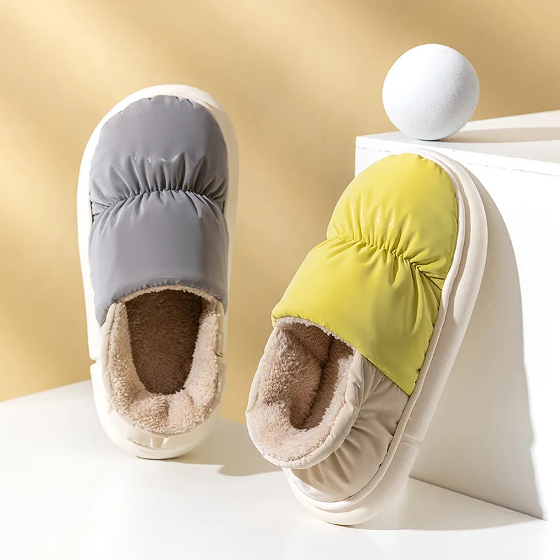 Top Trends: Comwarm Winter Toast Women Slippers Warm Plush Cotton Slippers Indoor Home Non-Slip Thick Sole Furry Shoes For Couples New 2022 Shoppable Styles