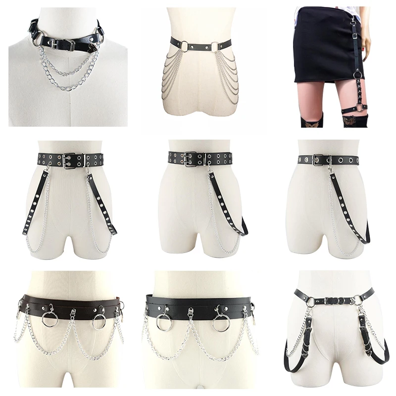 Top Trends: Unisex Women Adjustable Chain Belt Punk Hip-hop Belt With Chain Gothic Leather Waist Belt For Women Streetwear Harajuku Belt Shoppable Styles