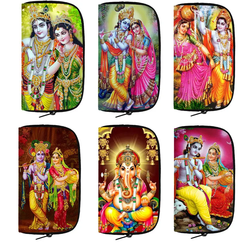 Top Trends: Nice Radha Krishna Anime Purses Radha Krishna Women Coin Bags Phone Money Holder Bag Long Wallets Gift Shoppable Styles