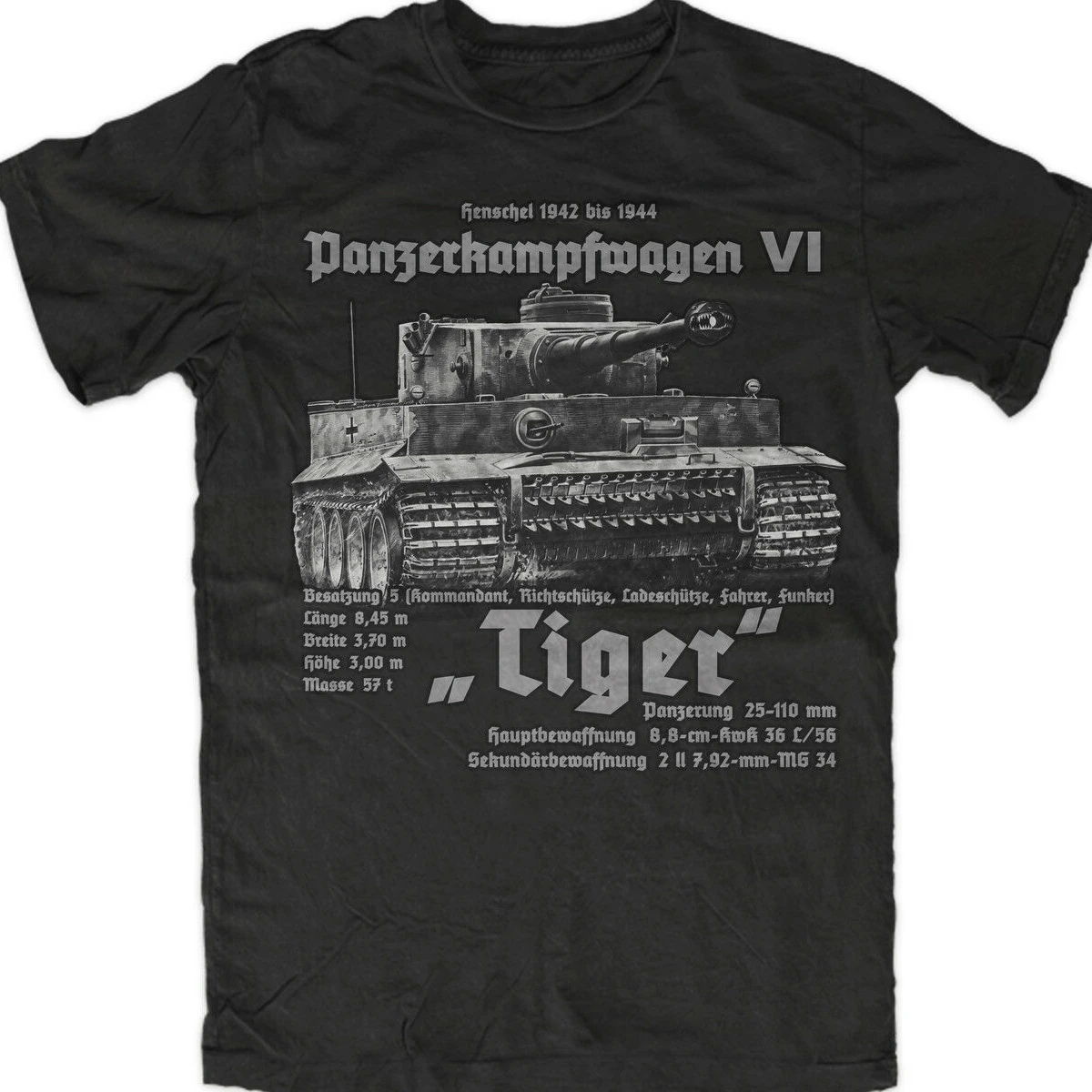 Top Trends: WW2 Wehrmacht Tank Force King Tiger Tank T-Shirt. Summer Cotton Short Sleeve O-Neck Mens T Shirt New S-3XL Shoppable Styles