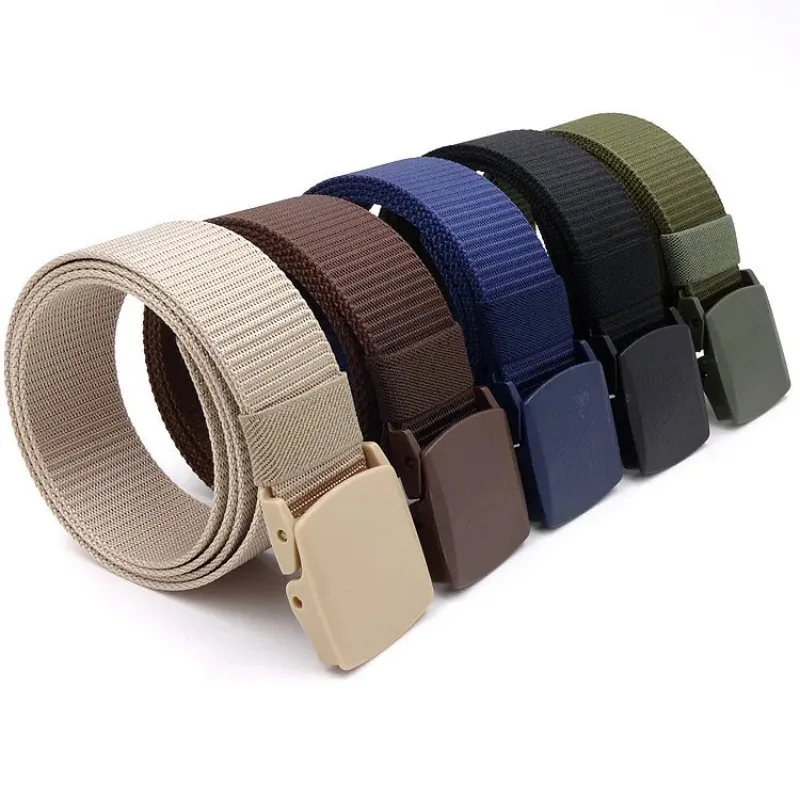 Top Trends: Canvas Military Training Belt Men&#039;s Women&#039;s Automatic Smooth Buckle Belts Outdoor Tactical Nylon 3.8cm Cintos Shoppable Styles