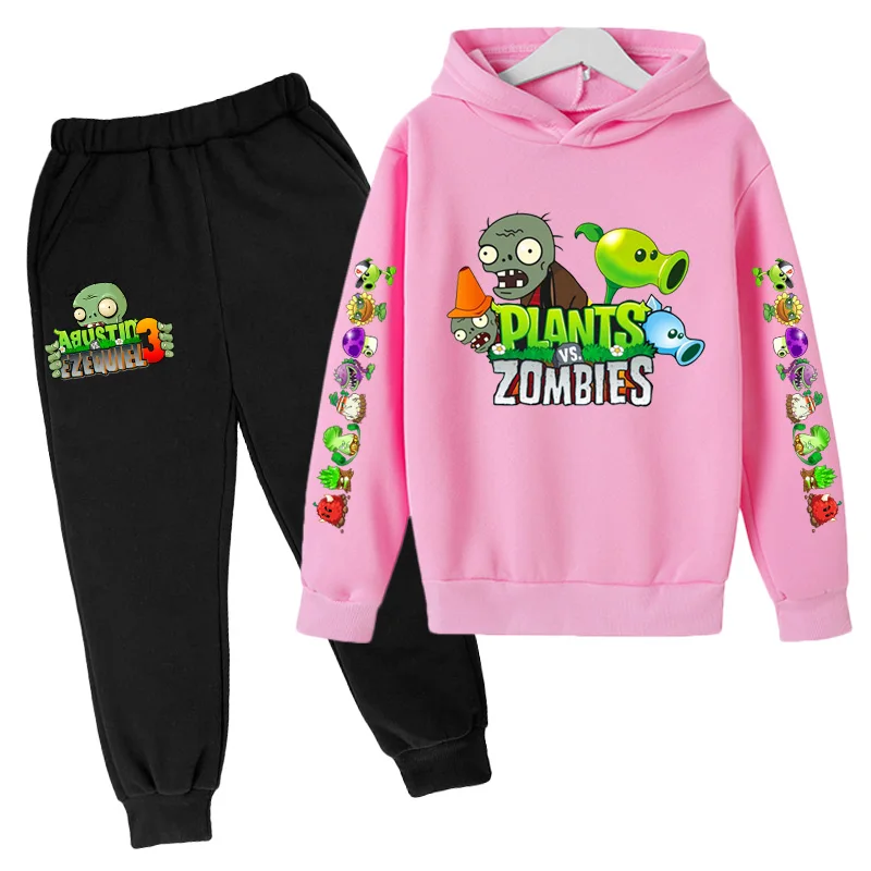 Top Trends: Children's Hoodie Coat+ Pants Set Plant Zombie Game Kids Clothing Girls Sweatshirt Toddler Casual Spring Coat Boys Adolescents Shoppable Styles