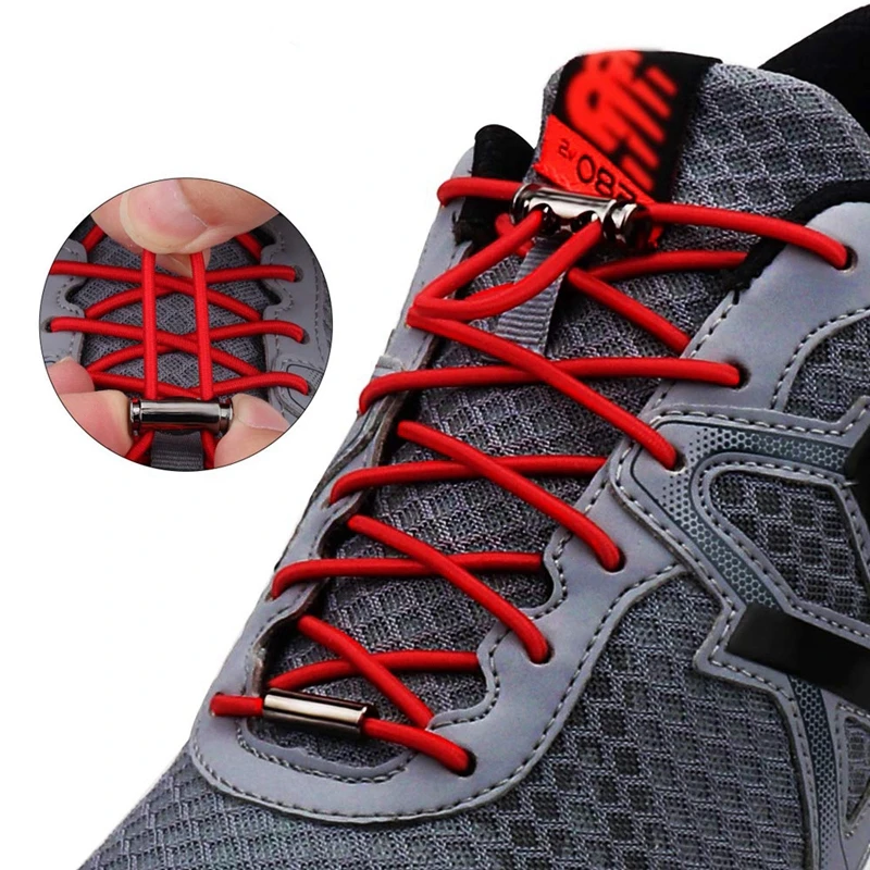 Top Trends: 1 Pair No Tie Shoe Laces Elastic Shoelaces Round Metal Buckle Kids Adult Quick Lock Shoelace Leisure Sneakers Lazy Lace Shoppable Styles