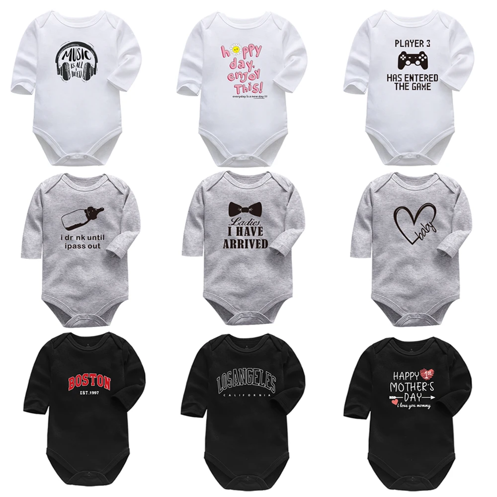 Top Trends: Newborn Baby Bodysuits Long Sleevele Baby Clothes O-neck 0-24M Baby Jumpsuit 100% Cotton Baby Clothing Infant Sets Shoppable Styles - Image 2