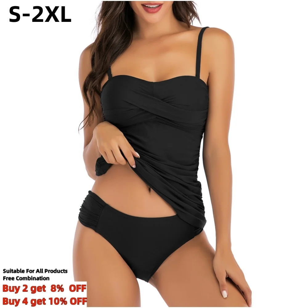 Top Trends: Sexy Bikini Set Summer New Women&#039;s Tankini Separate Swimsuit Two Pieces Swimwear 8 Solid Colors Bathing Suit Beachwear Shoppable Styles