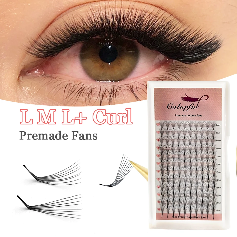 Top Trends: Colorful Premade Fans L Curl Russian Volume Lashes C D L L+ M Cluster Lash Extension Individual Lashes 5D 10D 12D Makeup Cilios Shoppable Styles