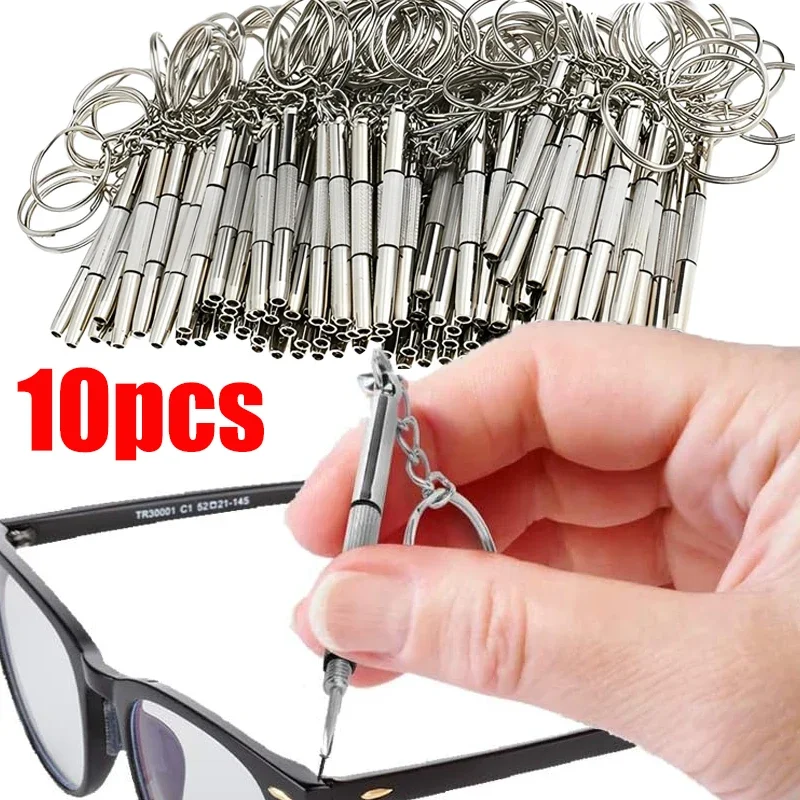 Top Trends: Steel Glasses Screwdriver Eyeglass Screwdriver Watch Repair Kit With Keychain Portable Hand Tools Precision Screwdriver Tools Shoppable Styles