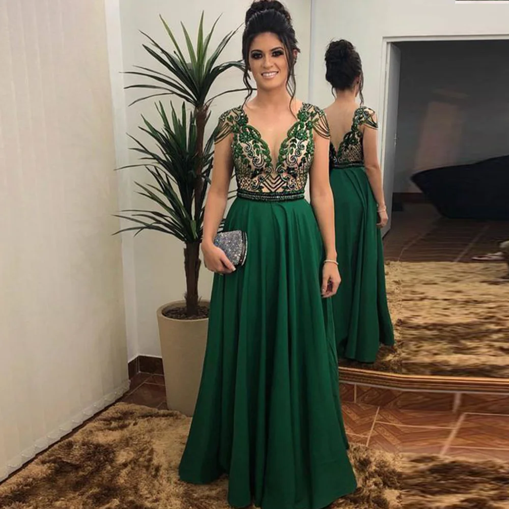 Top Trends: Vintage Dark Green Mother Of The Bride Dresses V Neck Short Sleeves Wedding Party Gowns Lace A-Line Floor-Length فساتين السهرة Shoppable Styles