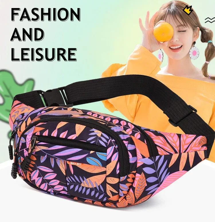 Top Trends: Fashion Casual Oxford Travel Crossbody Bags Men Women Large Capacity Sport Fanny Pack Belt Bag Banana Leaf Printed Waist Bags Shoppable Styles