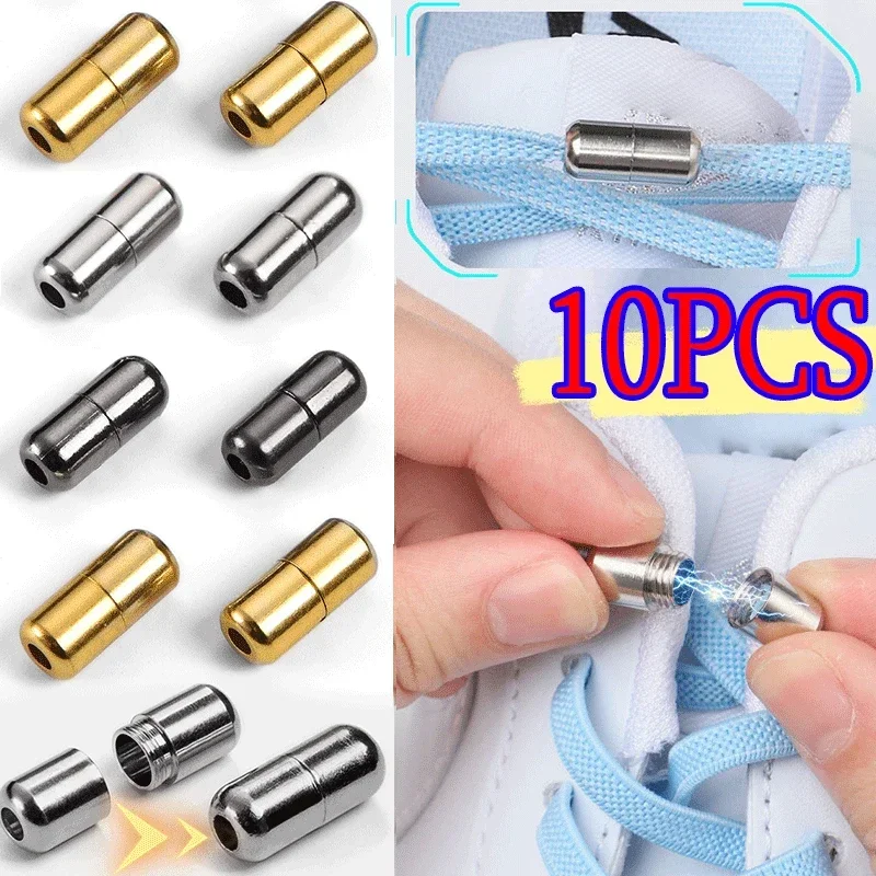 Top Trends: Shoelaces Semicircle Buckles No Tie Buckle Connector For Shoes Sneakers Shoelace Quick Tie Shoe Laces Metal Capsule Ties Lock Shoppable Styles