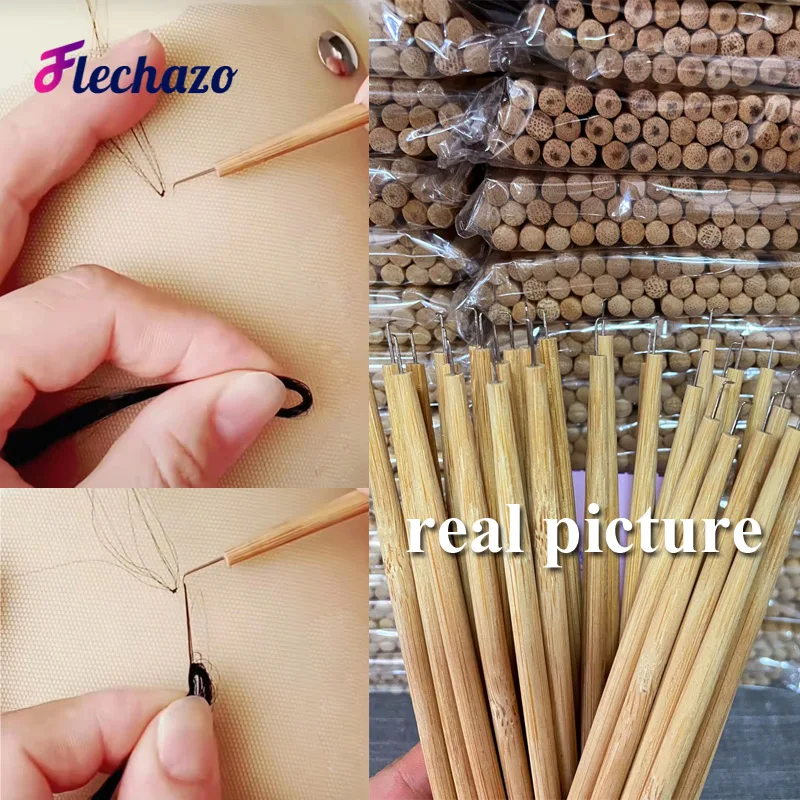 Top Trends: 4 Pcs Different Size Ventilating Needles For Lace Wigs Making Long Wooden Handle Crochet Needle Hair Wig Making Tools Shoppable Styles