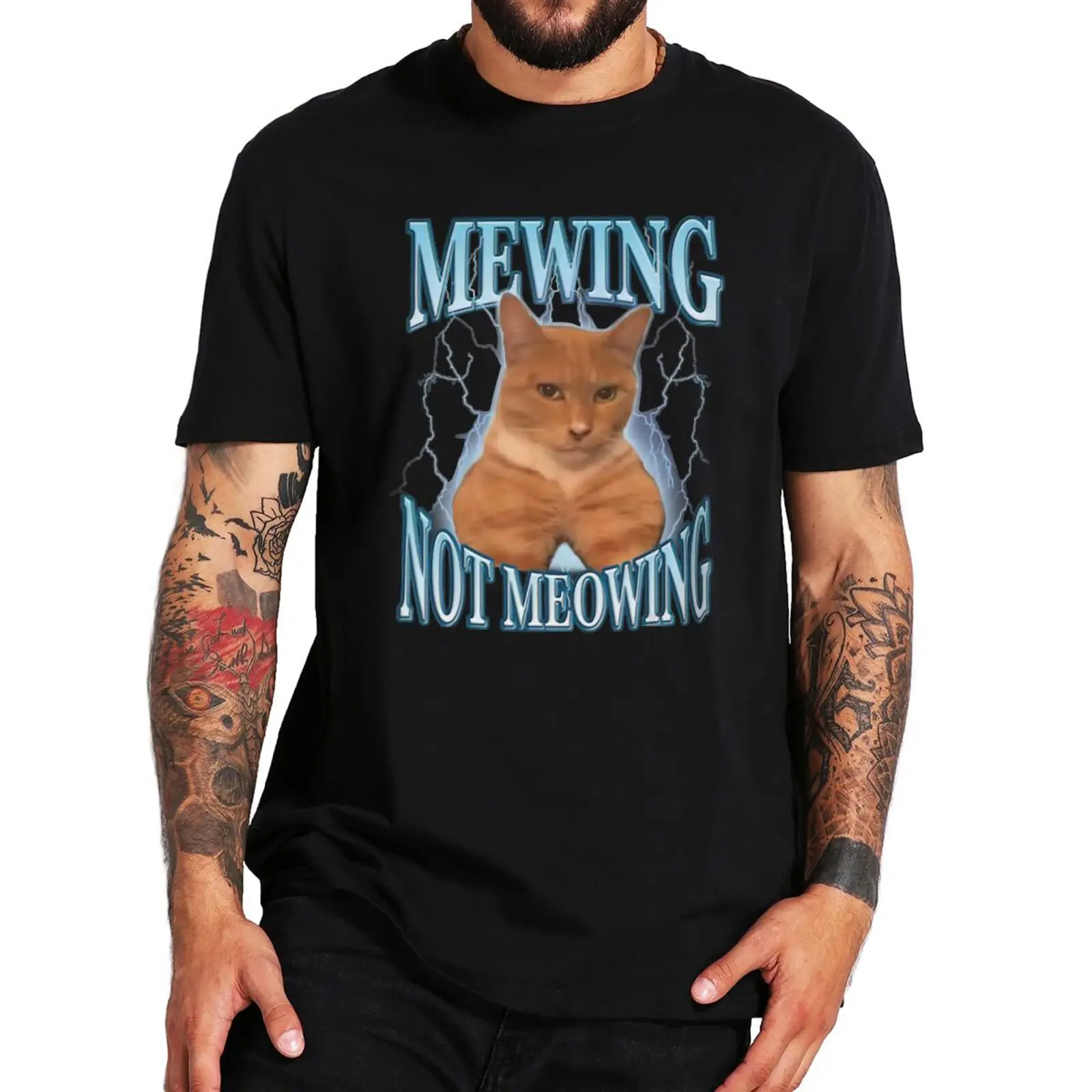 Top Trends: Mewing Not Meowing T Shirt Cute Cats Meme Funny Graphic T-shirts 100% Cotton Soft Unisex O-neck Tee Tops EU Size Shoppable Styles