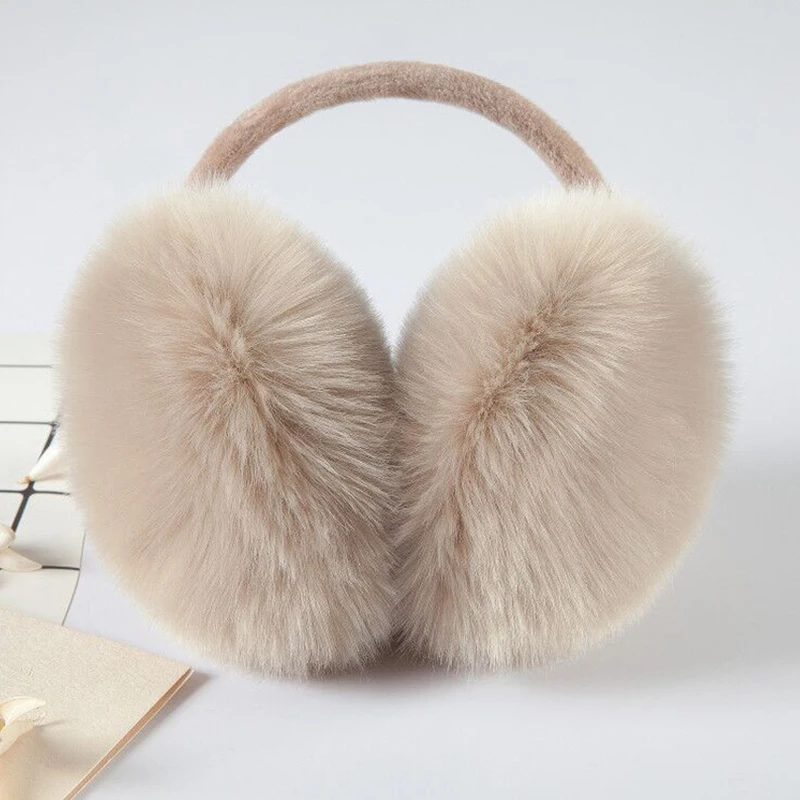 Top Trends: 2023 Winter Faux Fur Earmuffs Solid Color Ear Warmer Plush Fuzzy Big Earmuffs Headband Women Thicken Plush Warm Ear Protector Shoppable Styles