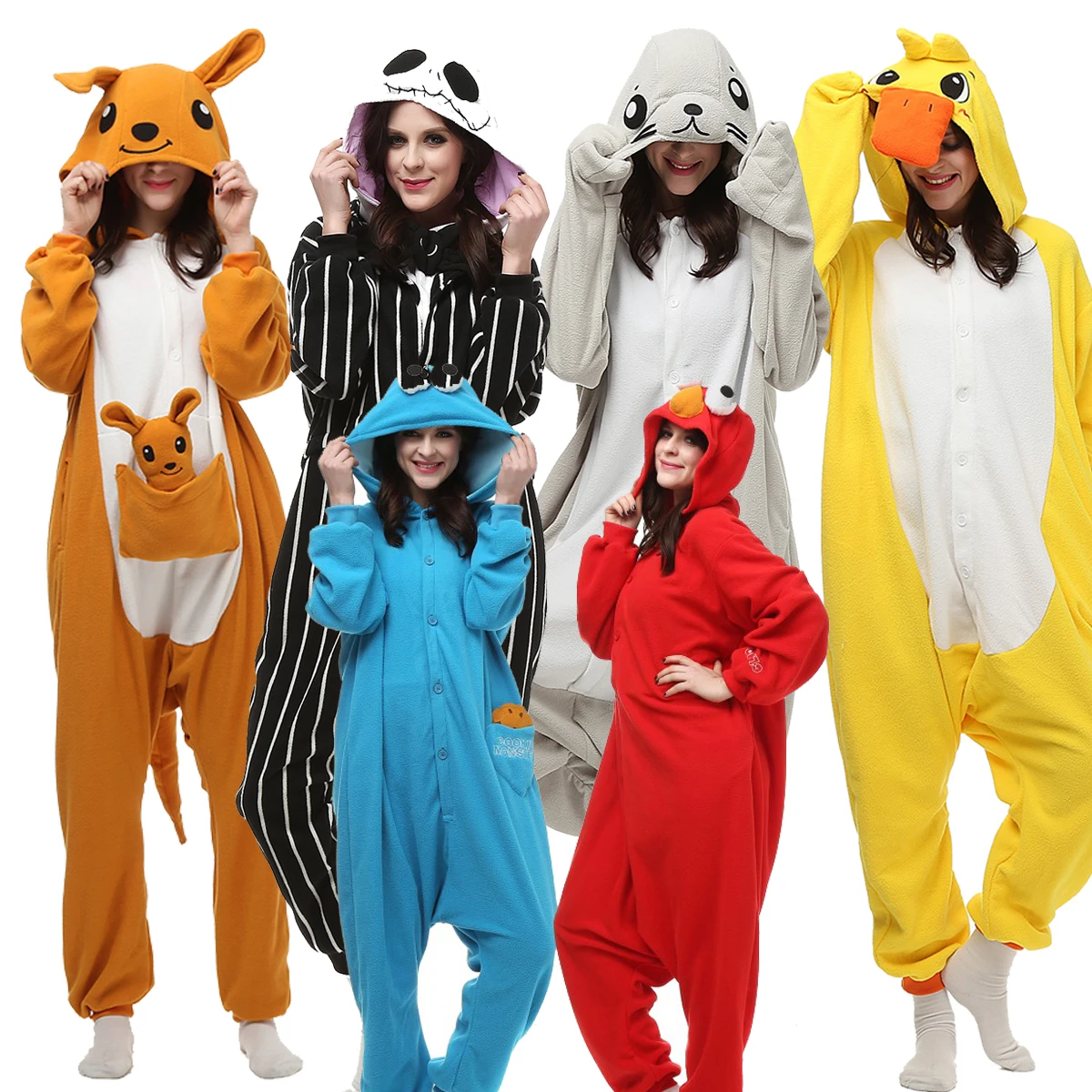 Top Trends: Halloween Onesie Animal Kigurumi Kangaroo Dog Pajamas Adult Duck Pig Cartoon Jumpsuit Sleepwear Anime Cosplay Costumes Shoppable Styles