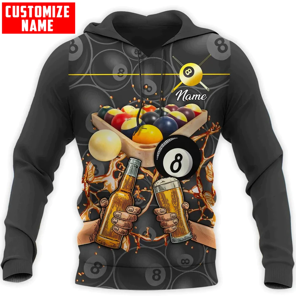 Top Trends: Custom Name Billiard And Beer 3D Printed Mens Hoodie & Sweatshirt Unisex Streetwear For Billiard Lover Gift Zip Hoodies DK558 Shoppable Styles