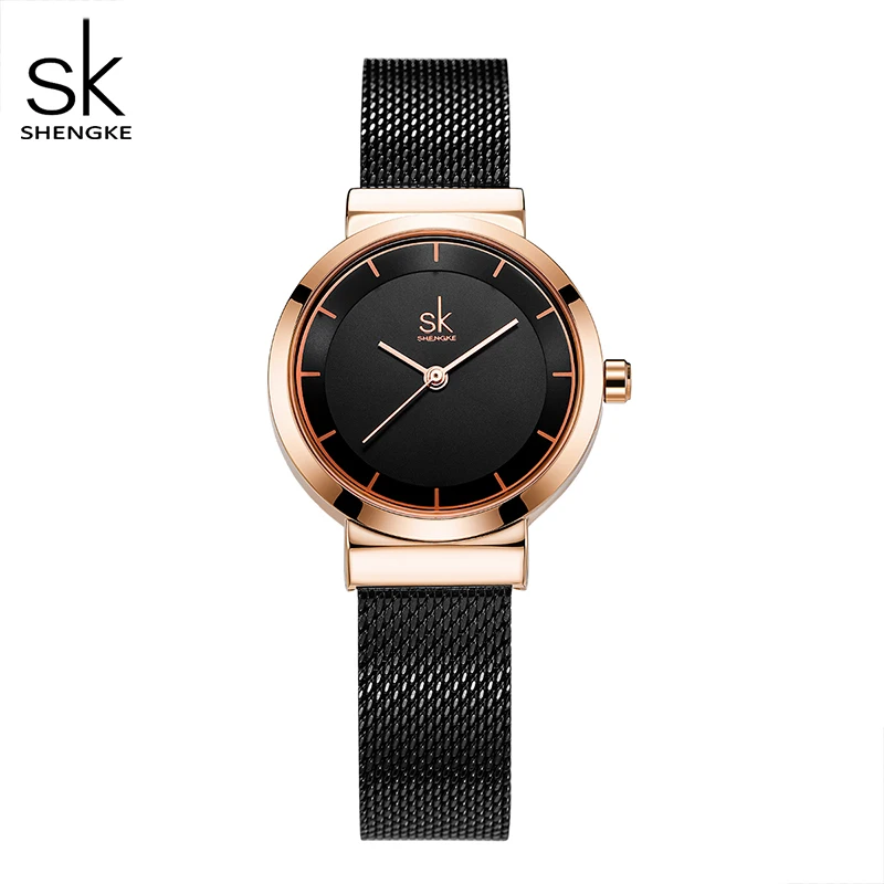 Top Trends: Shengke Luxury Brand Dress Golden Watch Ladies Elegant Diamond Quartz Wrist Watches For Women Steel Mesh Clock Zegarek Damski Shoppable Styles - Image 3