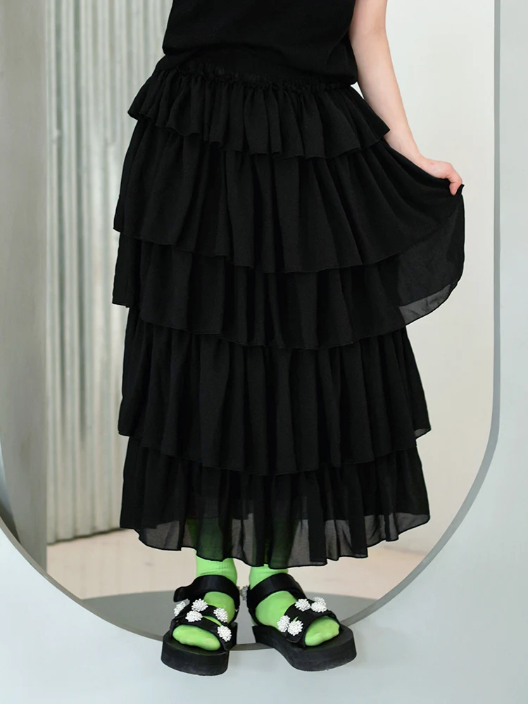 Top Trends: Imakokoni Original Design Black Tulle Cake Skirt Skirt Wild High Waist Skirt Female Summer 213259 Shoppable Styles