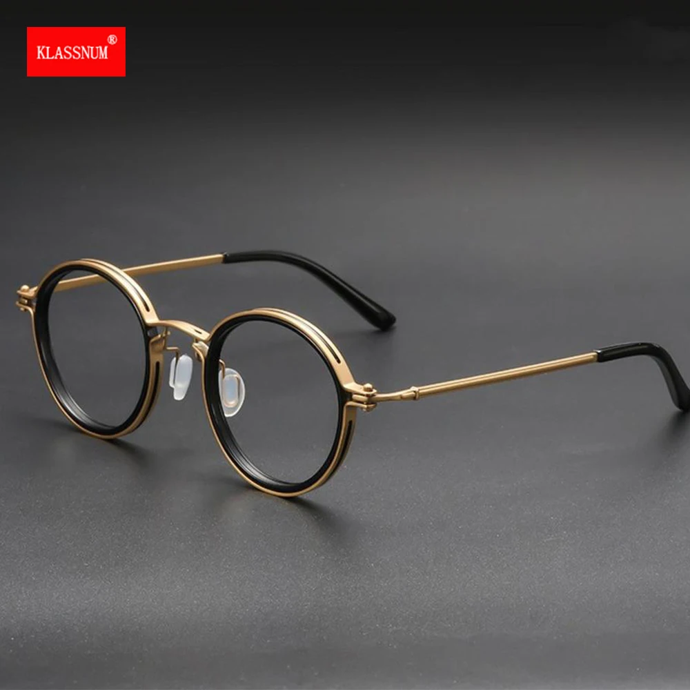 Top Trends: Reading Glasses Men Luxury Round Frame Magnifying Glasses Clear Lens Anti Blue Light Glasses Men Women Metal Reading Glasses New Shoppable Styles