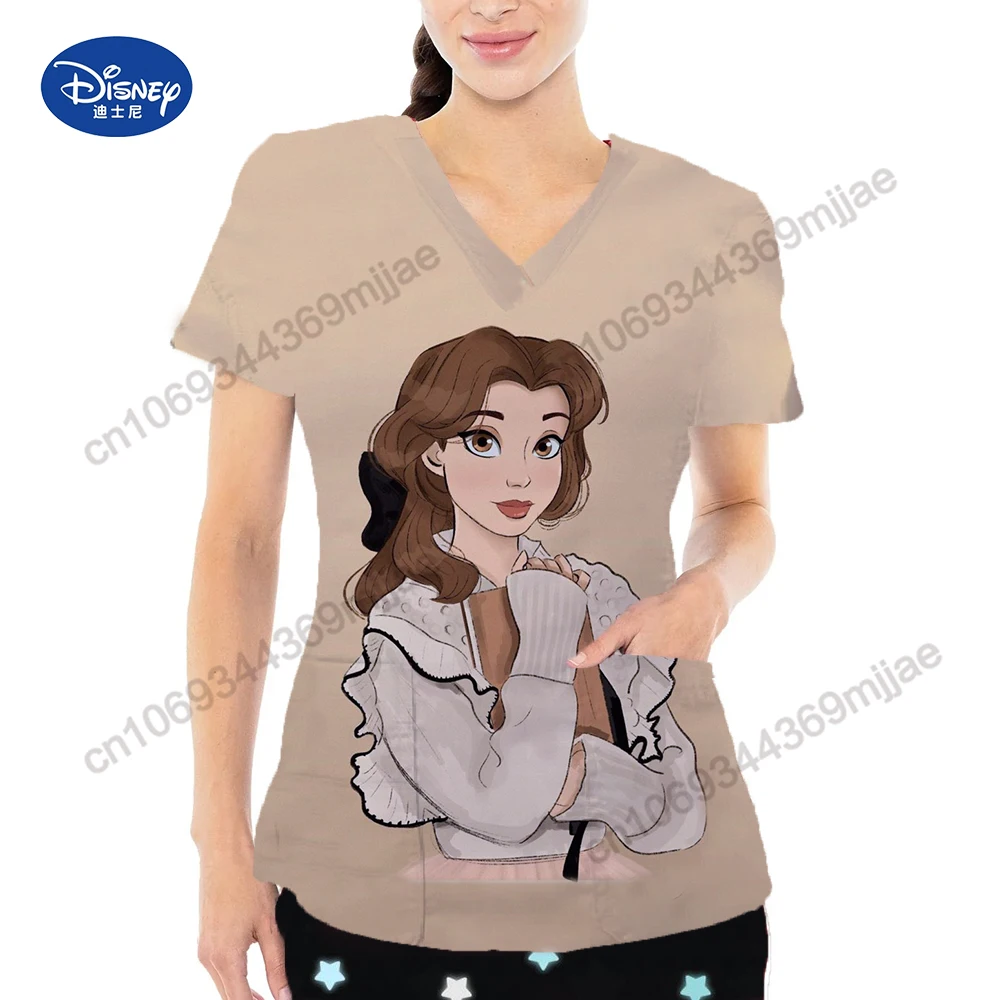 Top Trends: Disney Pocket V-Neck Korean Style Clothes For Women Vintage T Shirts Womens Tops And Blouses Women Summer 2023 Top Y2k Tshirt Shoppable Styles