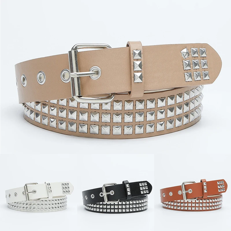 Top Trends: Goth Punk Style Belts For Women Vintage Rivet PU Leather Waist Strap For Jeans Belts Western Y2K Girls Fashion Belt Waistband Shoppable Styles