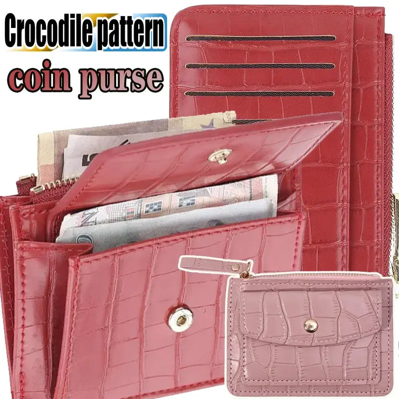 Top Trends: New Women&#039;s Wallet Crocodile Pattern Short Zipper Wrist Small Coin Bag Fashion Pu Leather Ladies Card Holder Coin Purse Shoppable Styles