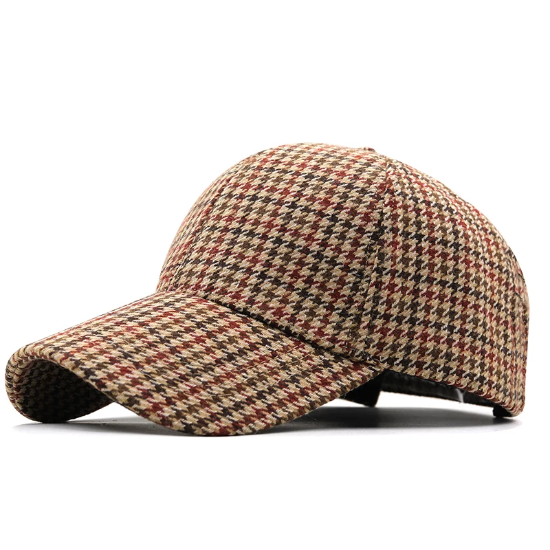 Top Trends: Brown Houndstooth Baseball Caps For Men Summer British Style Plaid Women Cap Brand Bone Trucker Hat Casquette Homme Shoppable Styles - Image 2