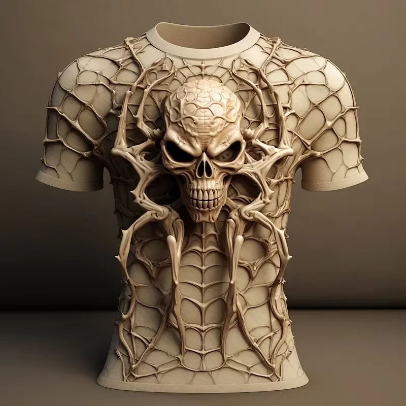 Top Trends: Fashion 3D Spider Printed T Shirt For Men Funny Skull Pattern Oversized T-shirts Summer Casual O-neck Short Sleeve Pullover Tops Shoppable Styles