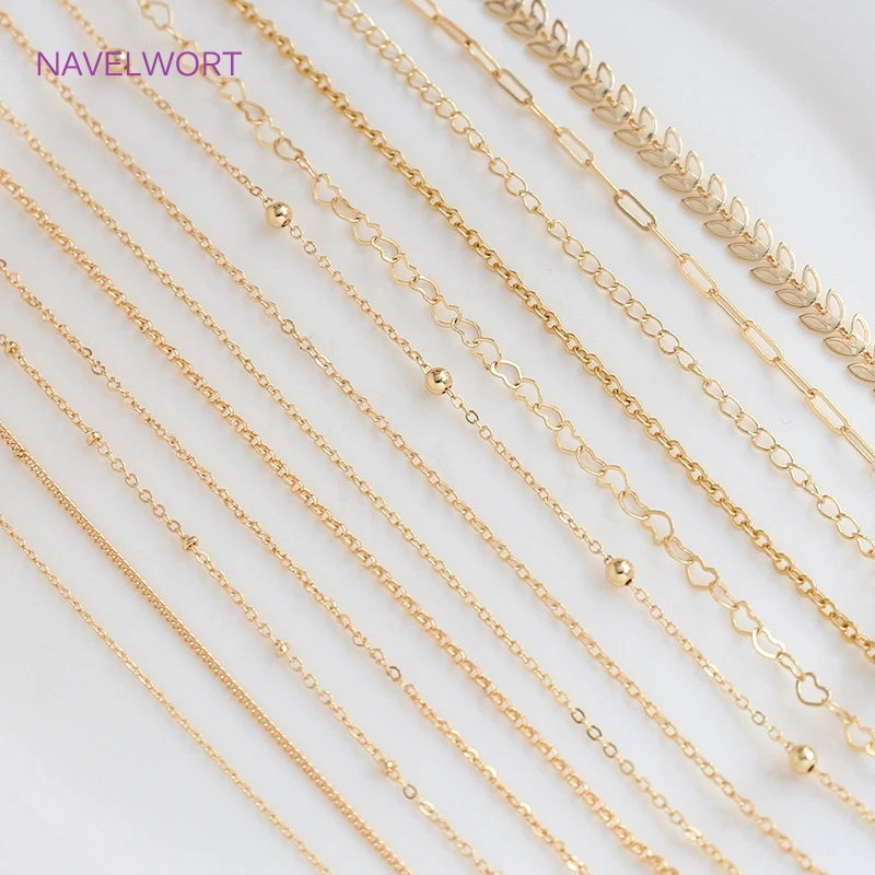 Top Trends: Wholesale Bulk Chains For Jewelry Making, 14K Gold Plated Brass Metal Loose Chains DIY Handmade Jewellery Making Supplies Shoppable Styles