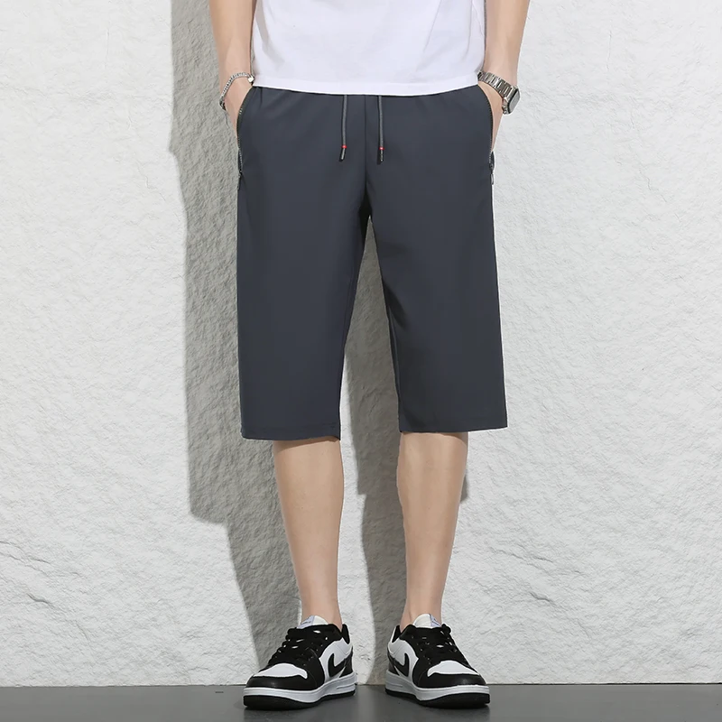 Top Trends: New Summer Thin Men'S Elastic Quick Dry Casual Sports Shorts Loose And Stylish Versatile Ice Silk Straight Leg 7-Point Trousers Shoppable Styles - Image 5