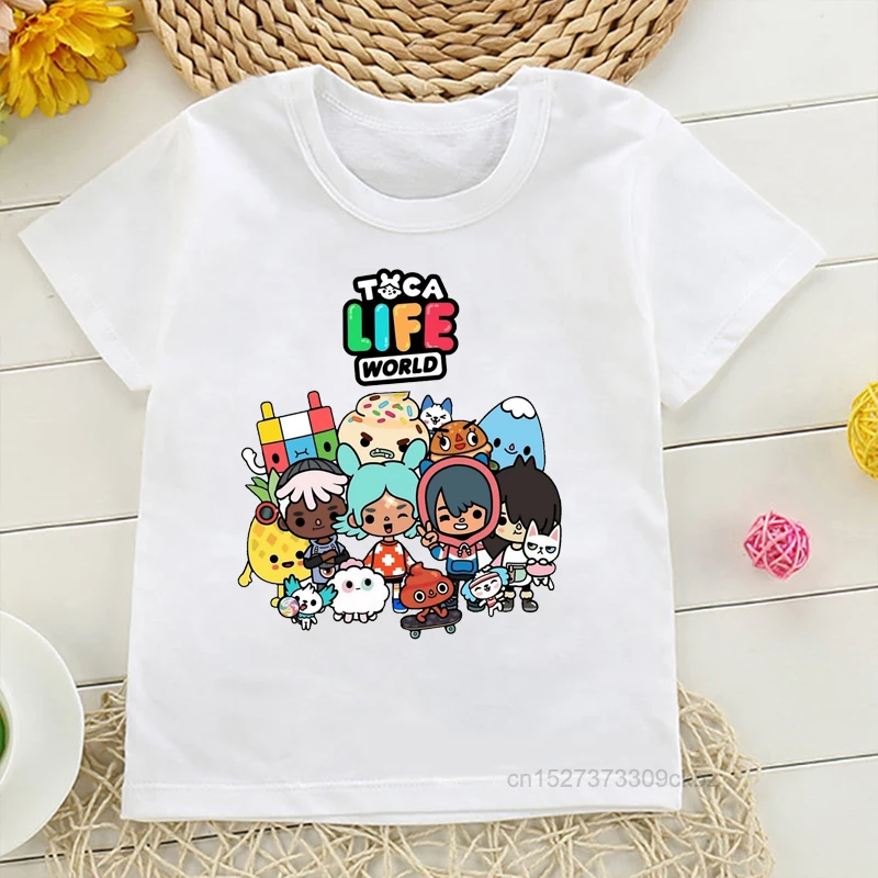 Top Trends: New Toca Life World Print Kids T-shirt Baby Boys Gift Children's Short-sleeved Toca Boca Girls Cartoon Animation Game Top Shoppable Styles