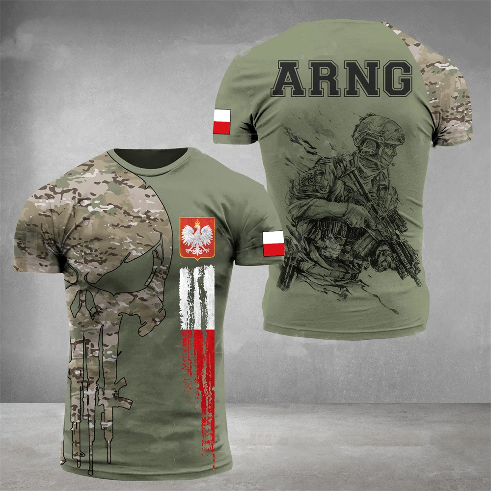 Top Trends: New Poland Men's Poland Soldier-army-veteran Country Flag 3d Printed High Quality T-shirt Summer O-neck Men Female Plus Size Top Shoppable Styles