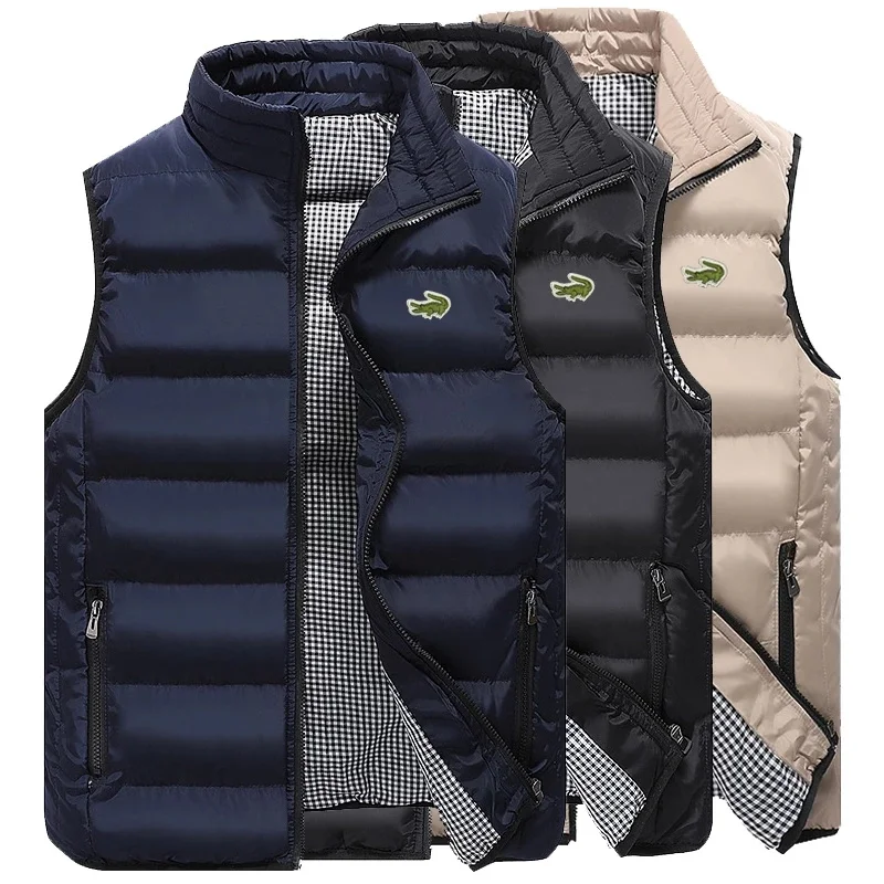 Top Trends: 2023High Quality Brand Coats Vest Jacket Men's Fall And Winter Casual Comfortable Sleeveless Solid Color Thickened Cotton Jacket Shoppable Styles